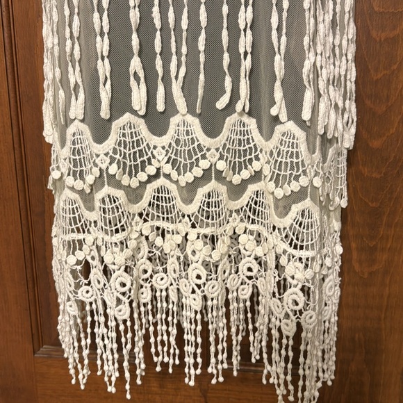 Crocheted and Fringe Sheer Tank NWOT - Picture 3 of 3